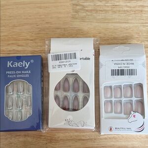 Kaely & Neutral Press-On Nail Set - Pink & Nude